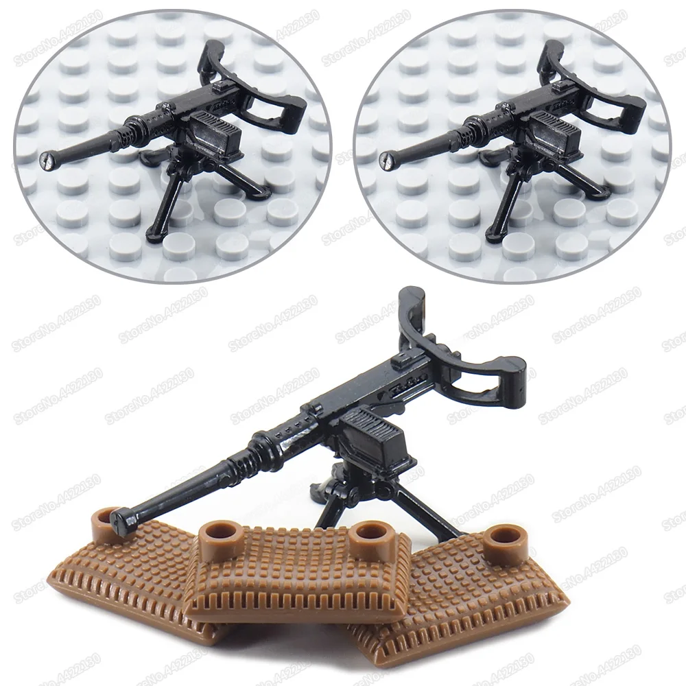 Сборка военный американского M1919 тяжелый пулемет WW2 фигурки с оружием
