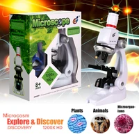 biological microscope toys for kids led microscope kit lab 100x 400x 1200x home school science educational toy for children gift