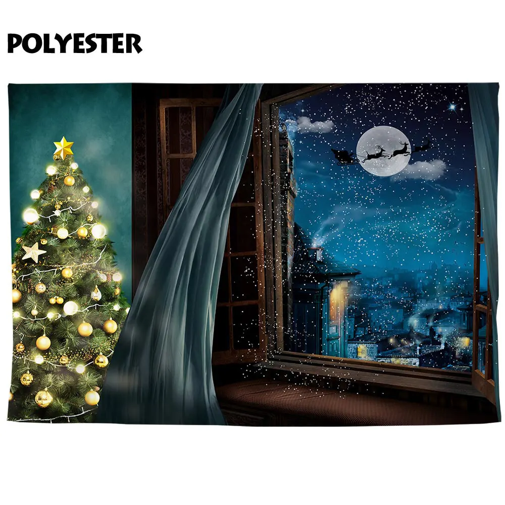 Allenjoy Рождественский фон зимняя Снежинка сосна сказка Санта Клаус новогодний для