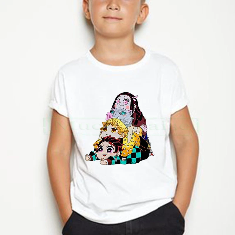 Новинка Детская футболка с принтом Охотник за демонами Летний белый топ