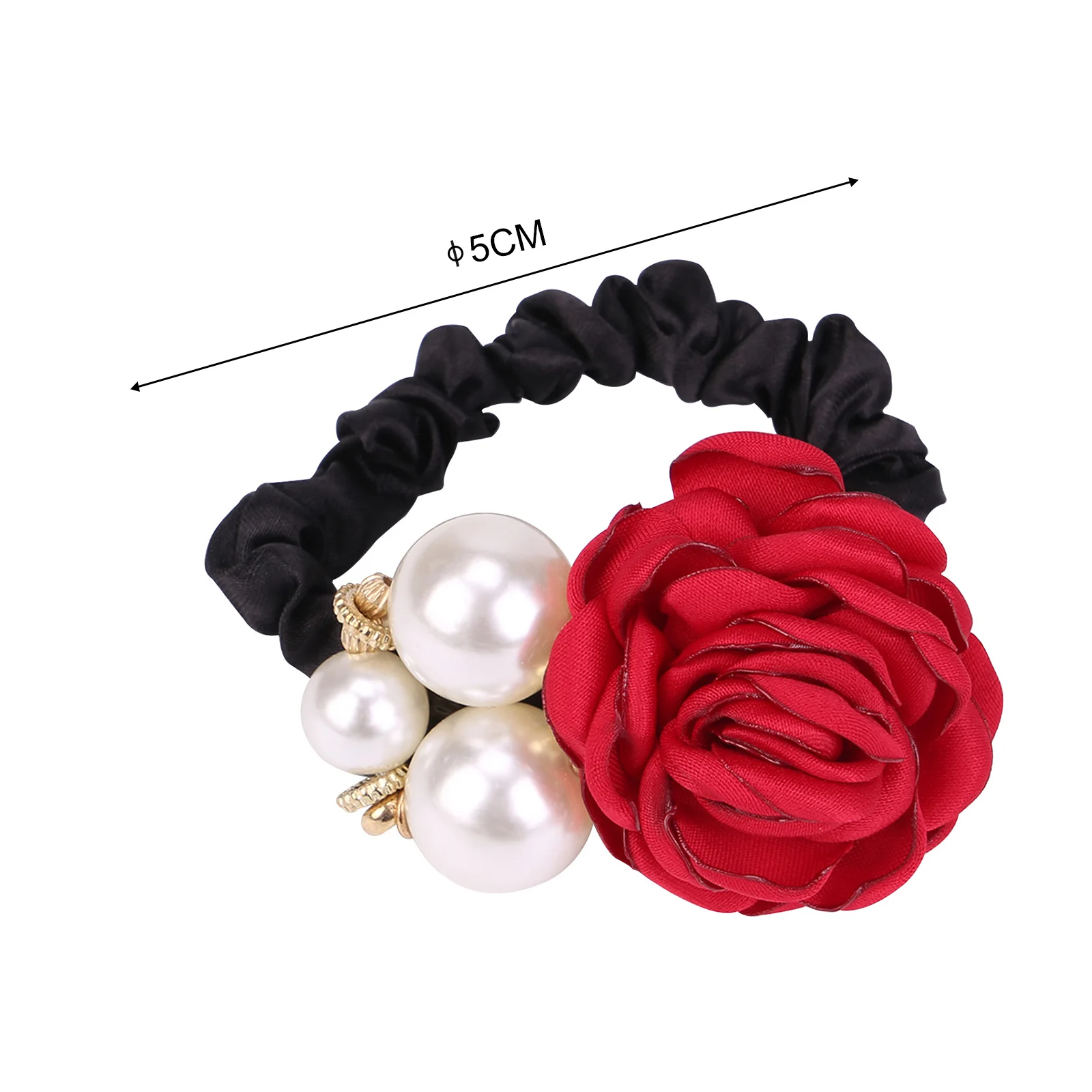 Женские резинки для волос с цветами роз и жемчугом Стразы 1 шт. в Корейском стиле |