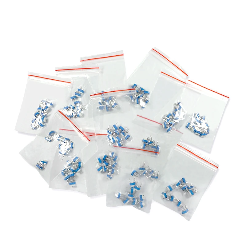13valuesX10pcs = 130pcs обрезки потенциометра набор компонентов сделай сам Новый 100 ohm 1mohm