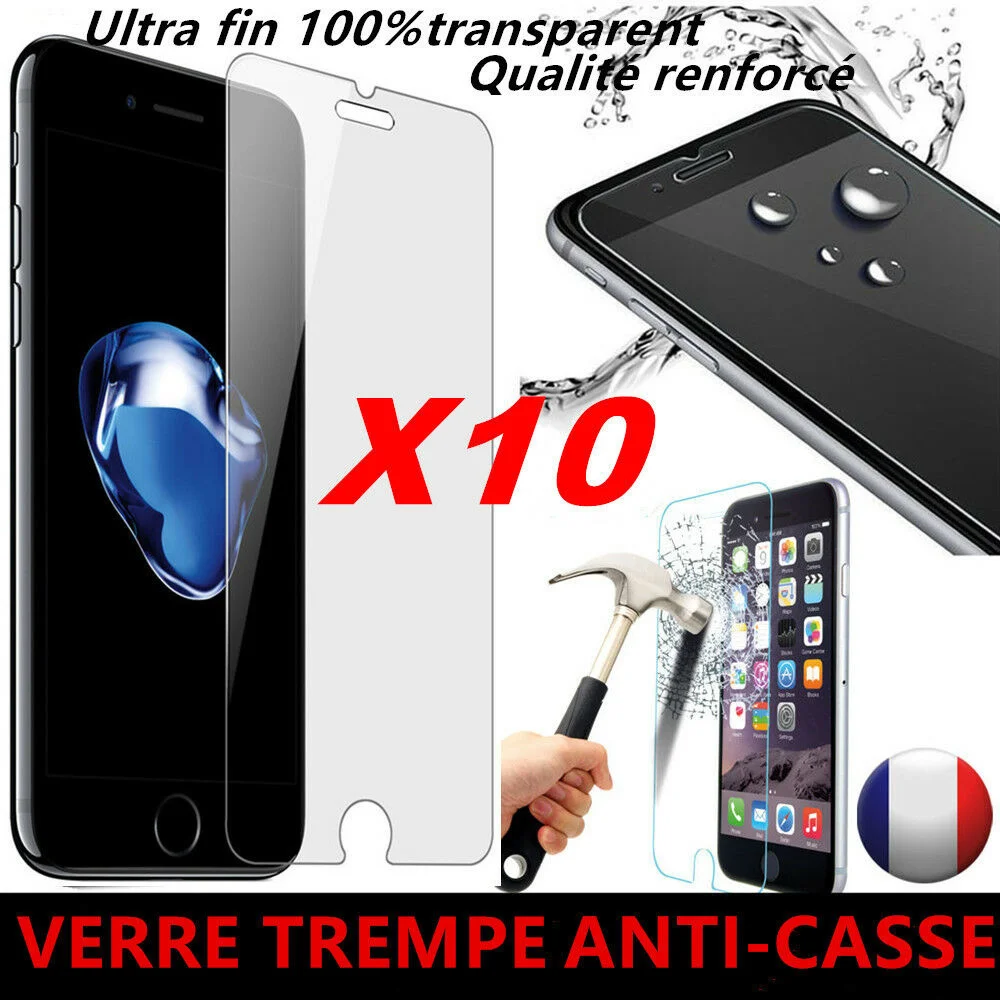 

Vitre For iPhone 8/7/Plus/6/5/SE/XR/XS/Max/11/Pro protection verre tremp film cran