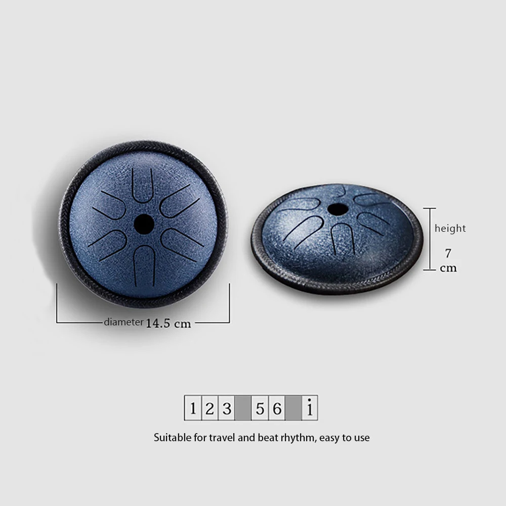 

Tongue Drum 5.5 Inch Steel Tongue Drum 6 Tune Hand Pan Drum Tank Percussion Instruments Accessories With Drumsticks Carrying Bag