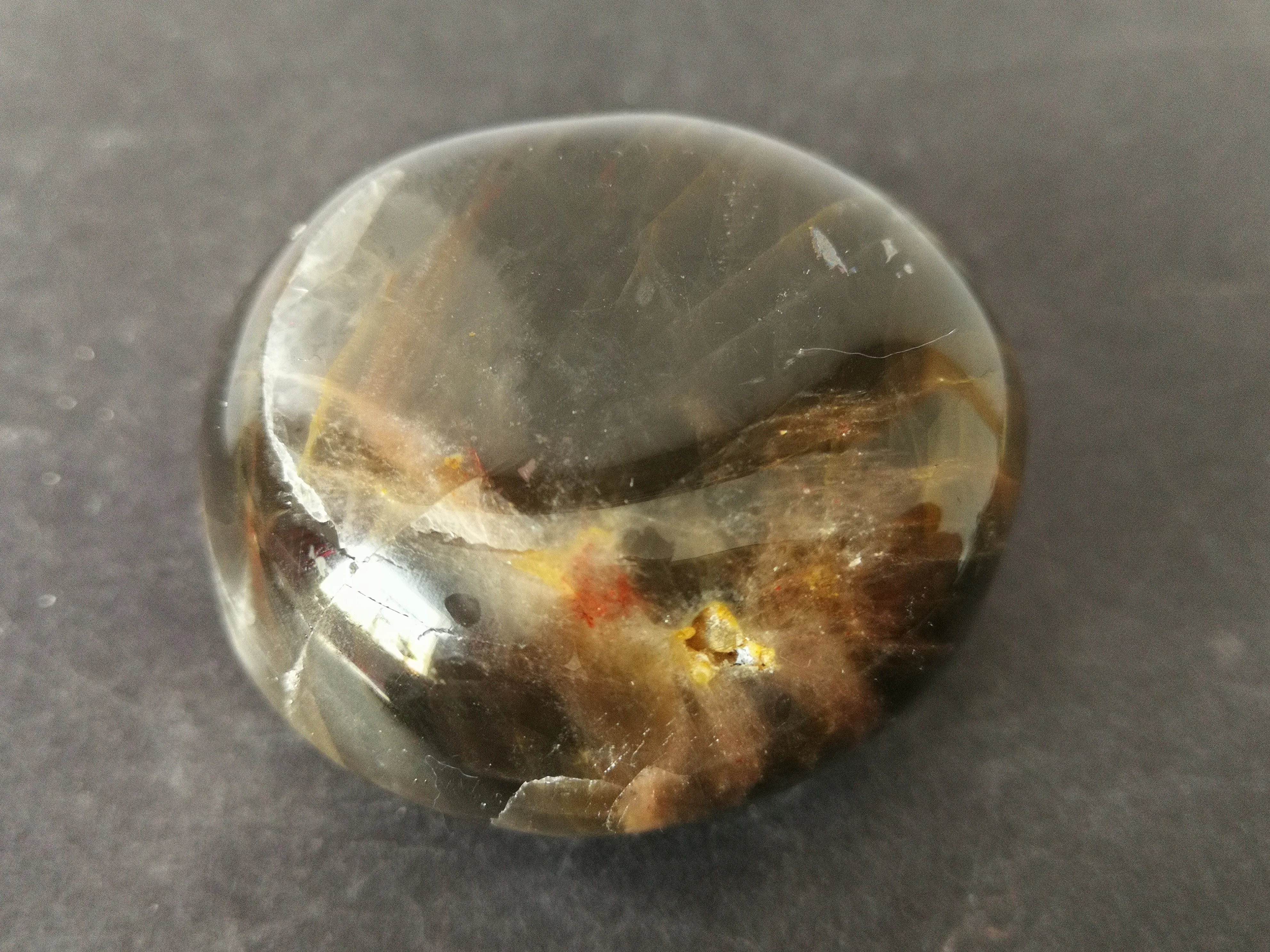 

116.3gNatural black Moonstone play quartz mineral crystal gemstone Spirit Healing fine home decoration