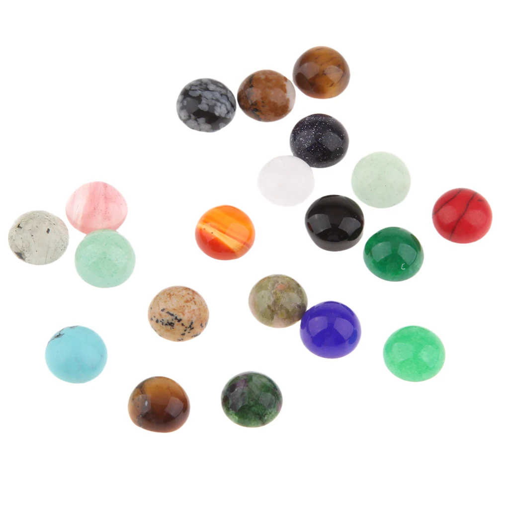 20 шт. 8 мм кабошон с натуральным драгоценным камнем для изготовления сережек