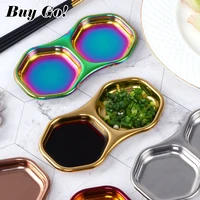 1pc stainless steel japanese kitchen seasoning small sauce dish bowl separate sushi vinegar soy plates tableware food snack tray