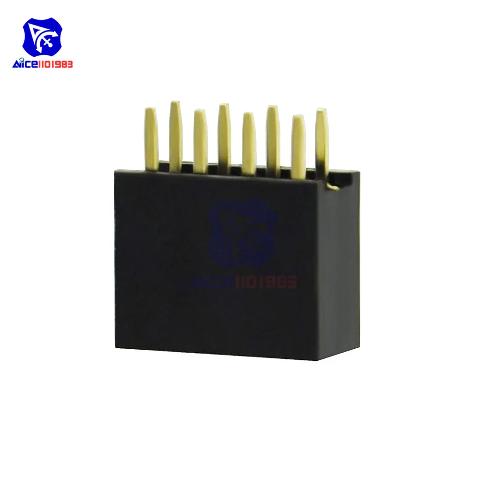 Diymore 10 шт./лот шаг 2 54 мм 2x4Pin двухрядный прямой разъем гнездовой штырь лента