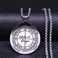good luck key of solomon pagan stainless steel necklace jewelry making pentagram wicca charms amulet talisma bijoux nxh70s03