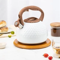 3l stainless steel whistling tea kettle stovetops enamel food grade tea pot with heat proof handle for gas induction cookers