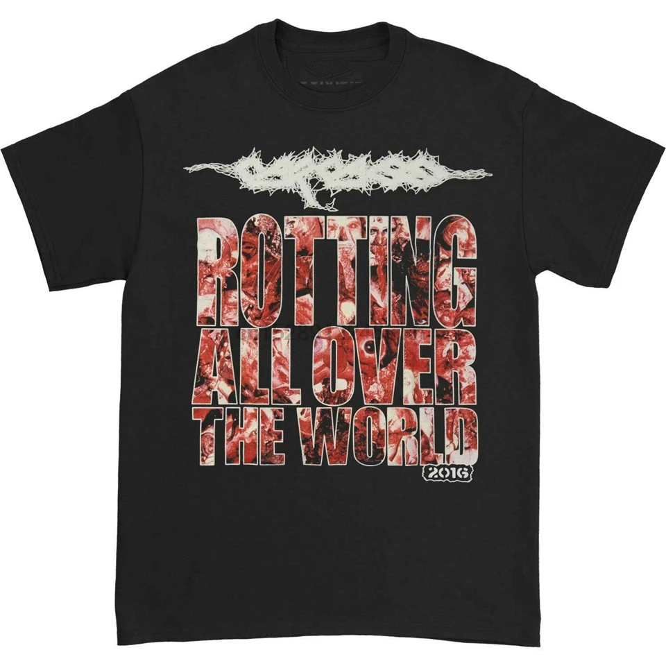 Мужская футболка Carcass Rotting All Over 2019 Tour Xx большой черный свободный размер Топ