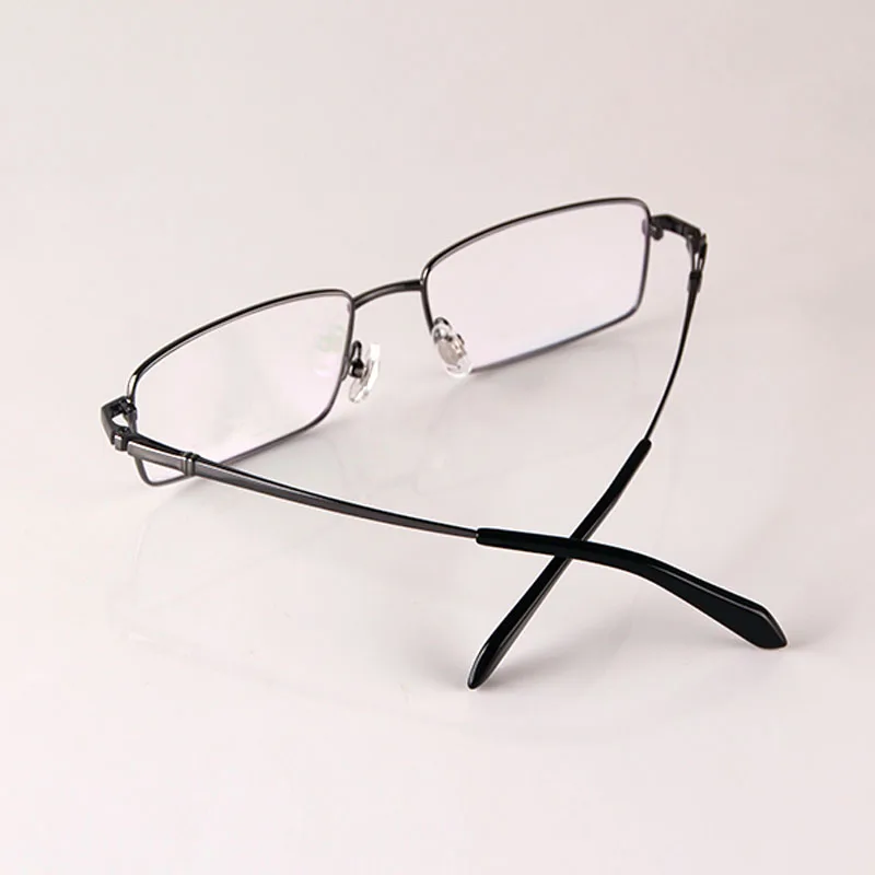 Очки для чтения HEJIE мужские из чистого титана прямоугольная полуободковая серая