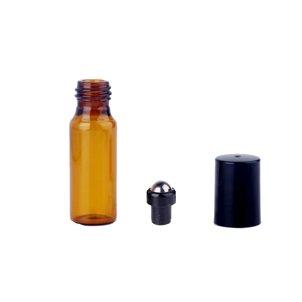 60 шт./компл. 5 мл и 10 Янтарное стекло Эфирные масла роликовые шариковые бутылки для