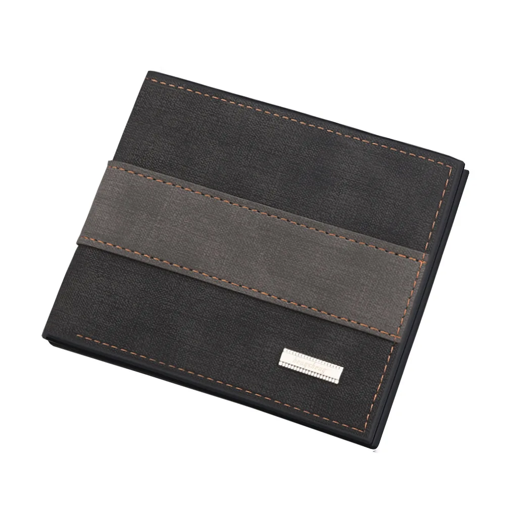 

Men's wallet new casual frosted short soft wallet card bag fashion zipper horizontal square wallet boys multifunctional wallet