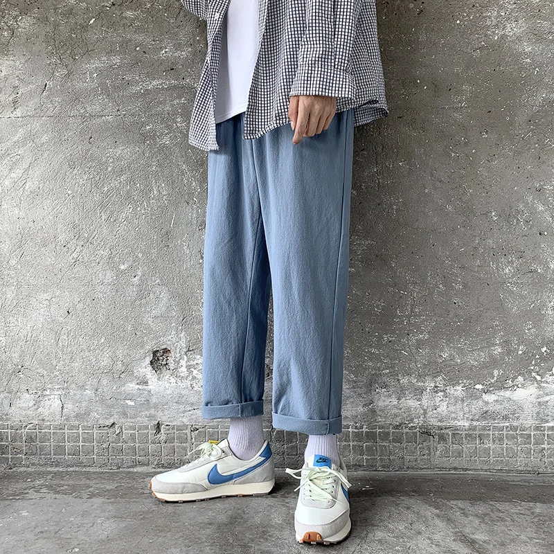 

Oversize pants Korean Solid Color Men Harem Pants 2020 Men's Casual Straight Pants Japanese Streetwear Man Trousers 4XL