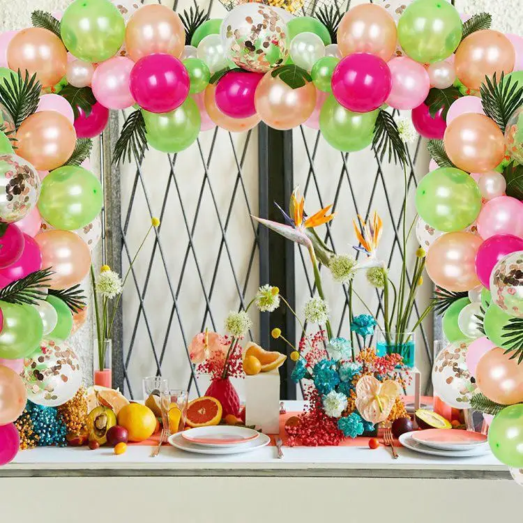 83 шт. воздушный шар + Арка комплект листья для тропического декора детской
