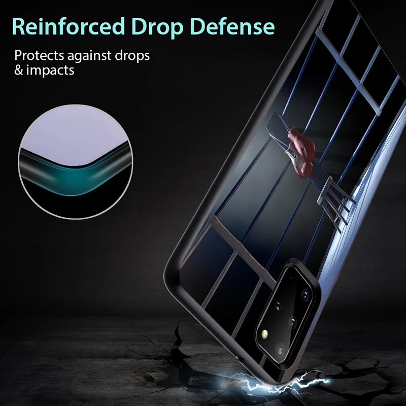 

Strong Boxing Gloves for Samsung Galaxy S21 S20 FE Ultra S10 S10e S9 S8 S7 S6 Plus Lite Edge Black Phone Case