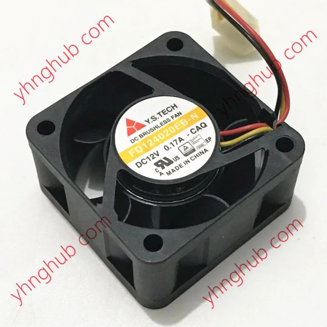 Трехпроводный охлаждающий вентилятор для сервера Y.S TECH FD124020EB-N CAQ DC 12 В 0.17A 40x40x20 мм