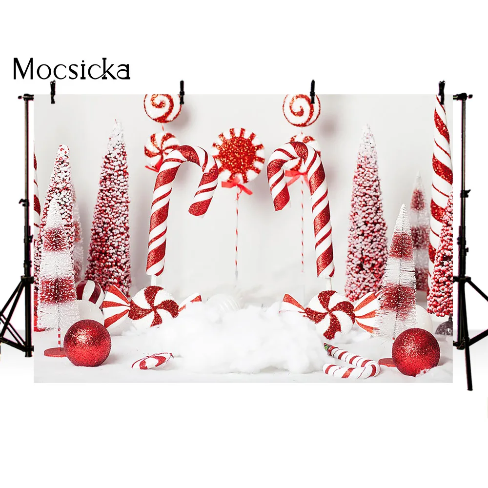 Виниловый фон для фотосъемки новорожденных детей с изображением домика конфет