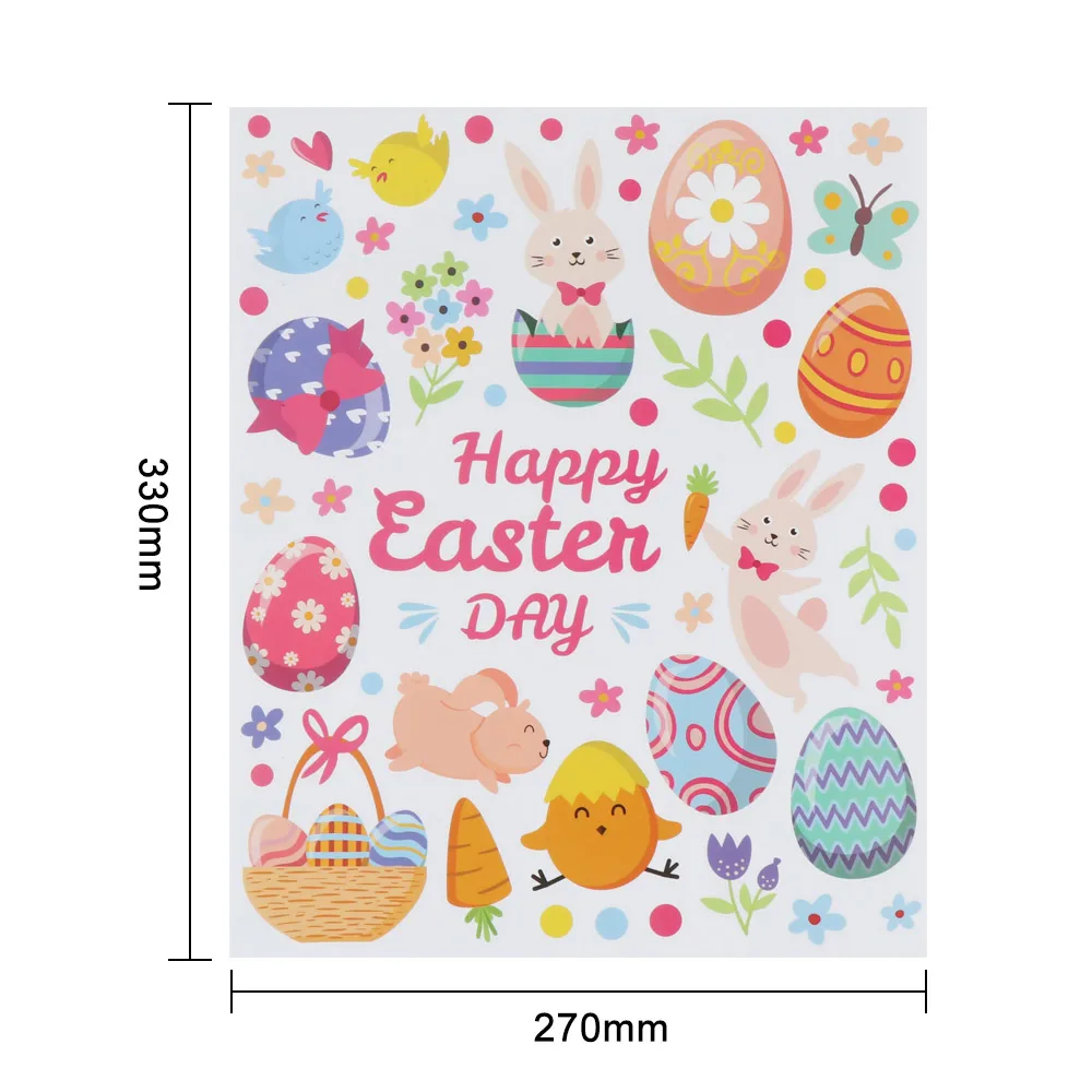 Наклейки на окна с пасхальным яйцом Кроликом 2 листа | Дом и сад