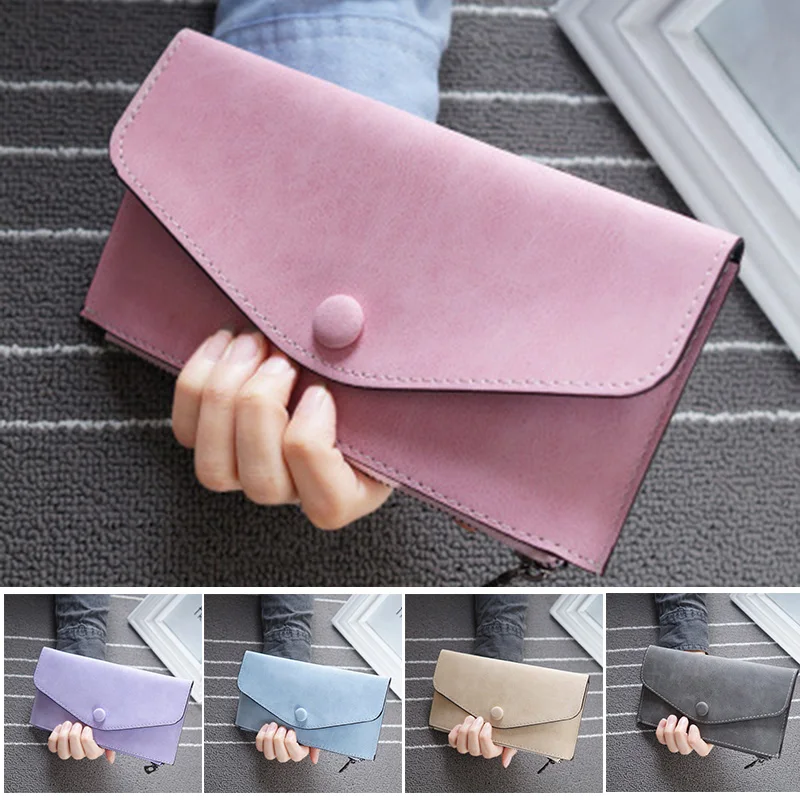 

Women Long Leather Bifold Wallet Cards Holder Cash Phone Holder Purse Handbag THJ99