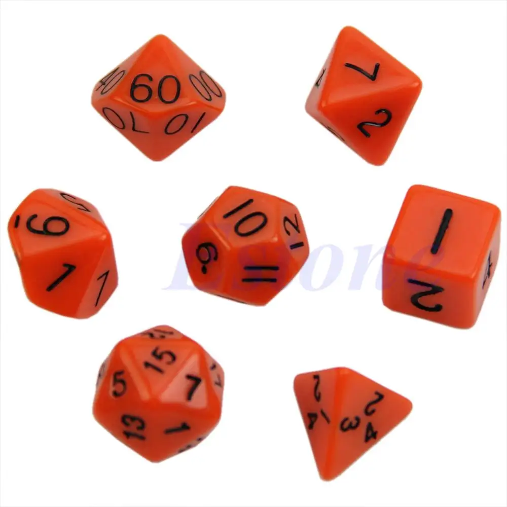 7x синий двусторонний штамп D4 D6 D8 D10 D12 D20 для D & ролевая игра поли игральные