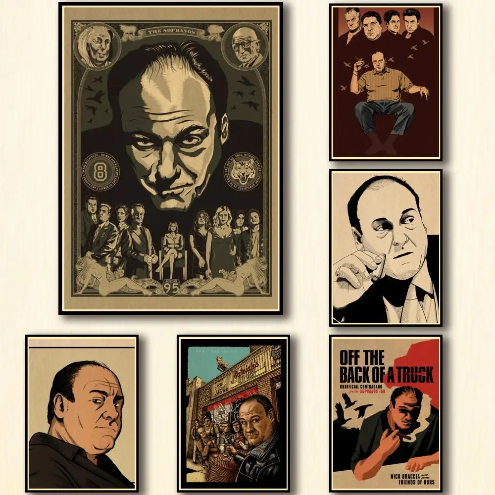 24 дизайна ТВ-шоу искусство сопраноса необычная Наклейка на стену для кофейни