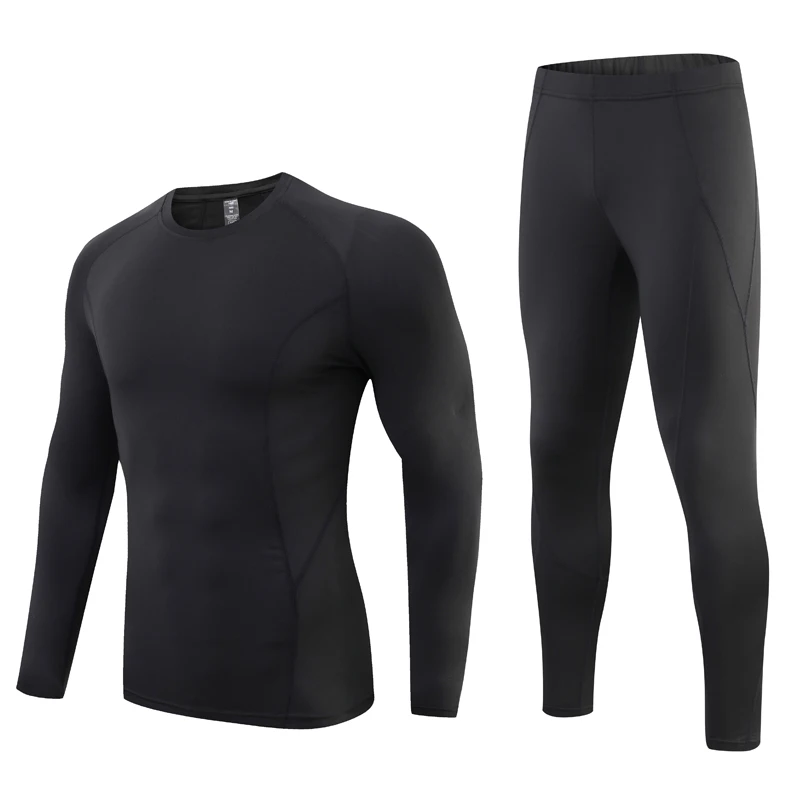 Running Sets Thermal Men Compression Long Johns Underwear Autumn Winter Thin Tracksuit Fitness Legging Sports Suit