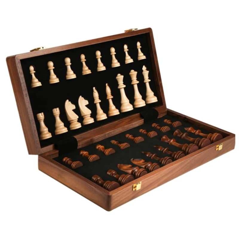 

Chess Solid Wood Set Large Children's Wooden Folding Chessboard Special For Chess Game H055