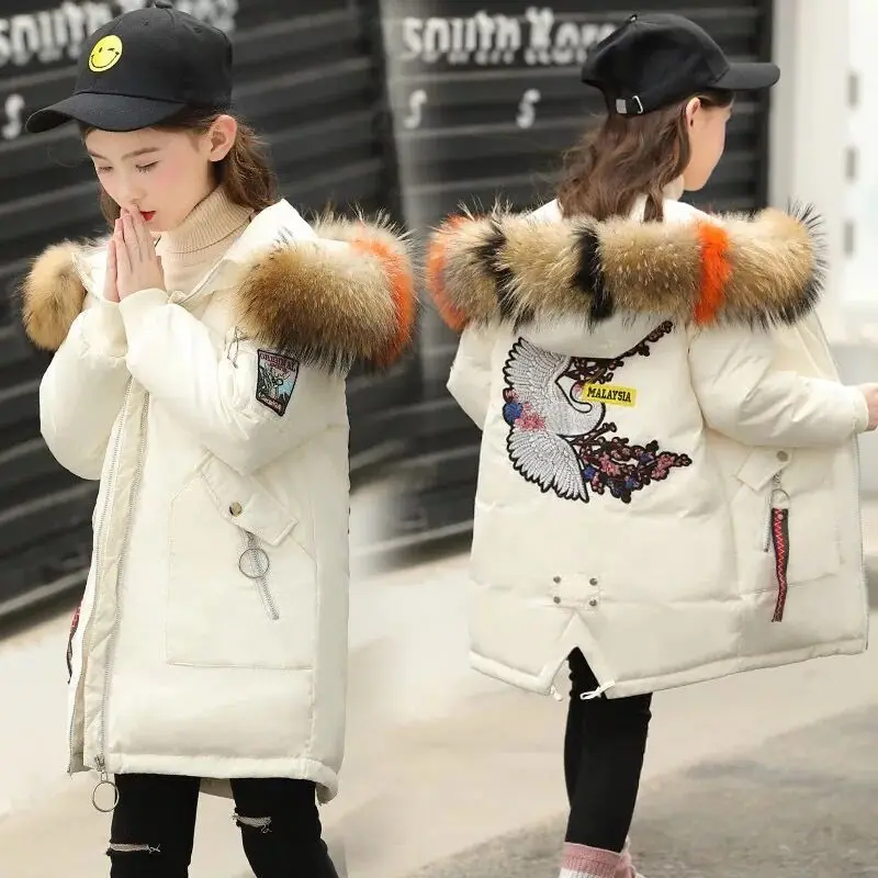 Куртка для девочек осенне зимнее теплое хлопковое пальто Модное детское с