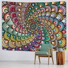 PsychedelicDizzinessWallTapestryHangingDecorHomeRoomWitchcraftHippieMandalaAstrologyWallpaperBedroomDORMTarotSunMoonCustomHippie