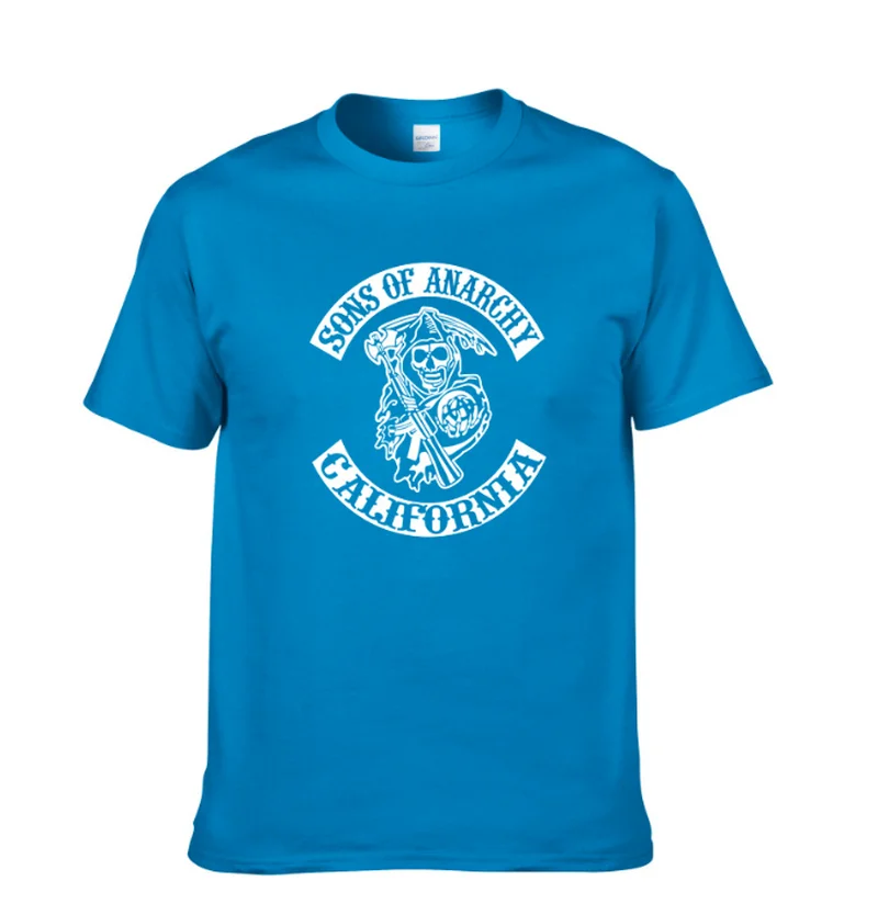 

2021 Creative design SONS OFANARCHY logo t shirt solid color cotton T Shirt Men's New Arrival Style Short Sleeve Men t-shirt