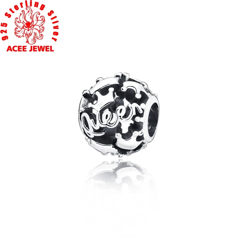 

2019 autumn New 925 Sterling Silver Beads Queen & Regal Crowns Charms Pendant fit Original pandora Bracelets Women DIY Jewelry