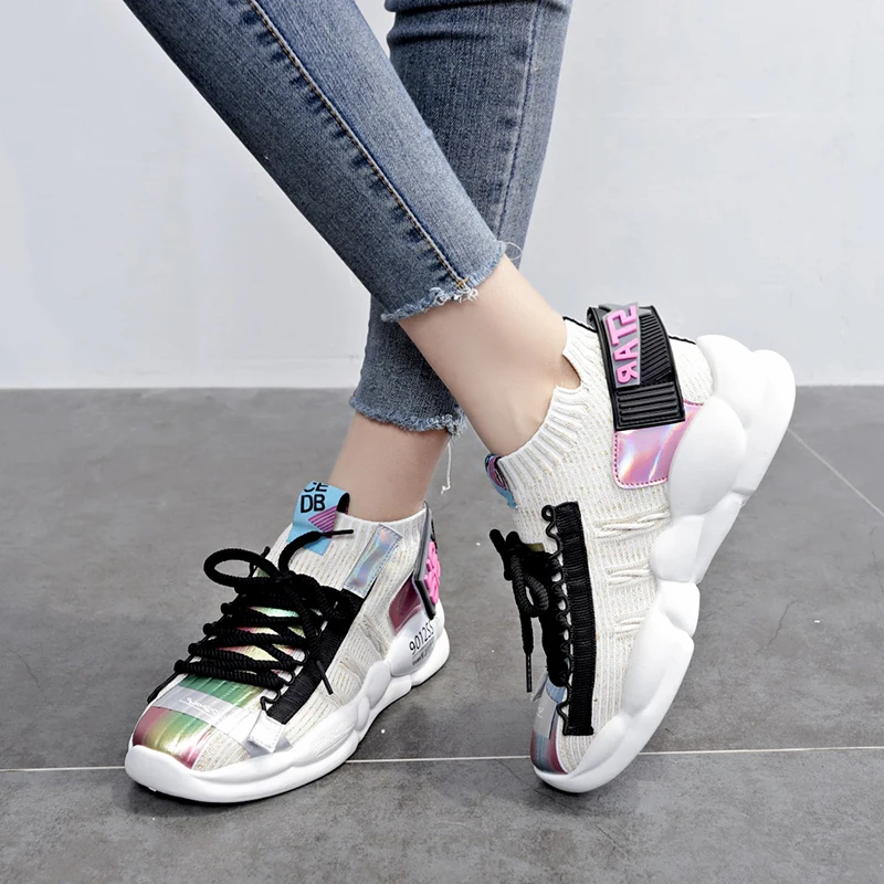 Женские кроссовки ручной работы Женская сетчатая обувь черные Уличная для бега