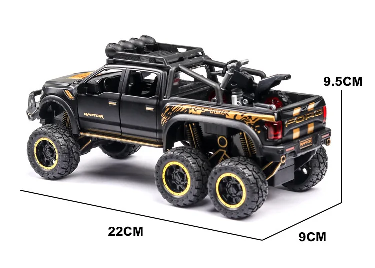 Горячая Распродажа 1:28 Новинка Ford F150 Raptor модель сплава, литье под давлением звук и светильник обратно к модели автомобиля, Изысканные Подарки