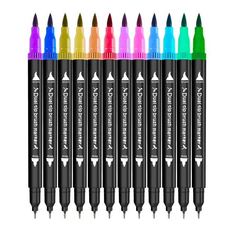 Студенческая книга Ручная надпись водяной цвет двойная кисть ручка маркер художественные принадлежности