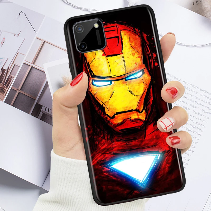 

Captain America Iron Man for OPPO Realme V15 X5 X3 X50 X7 X2 C17 C11 C3 C2 7 7i 6 6S 6i 5 3 2 Pro Soft Black Phone Case