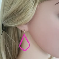 2019 new fashion painted hot pink drop earrings for women