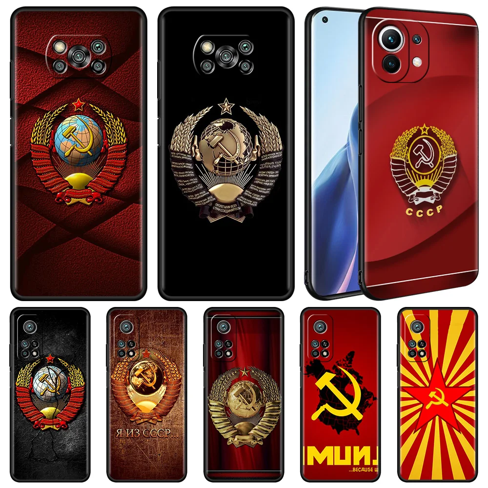 black soft case for xiaomi mi poco x3 nfc 10t pro 11 11t note 10 lite 9t m3 f3 a2 f1 tpu mobile phone cover vintage ussr cccp free global shipping