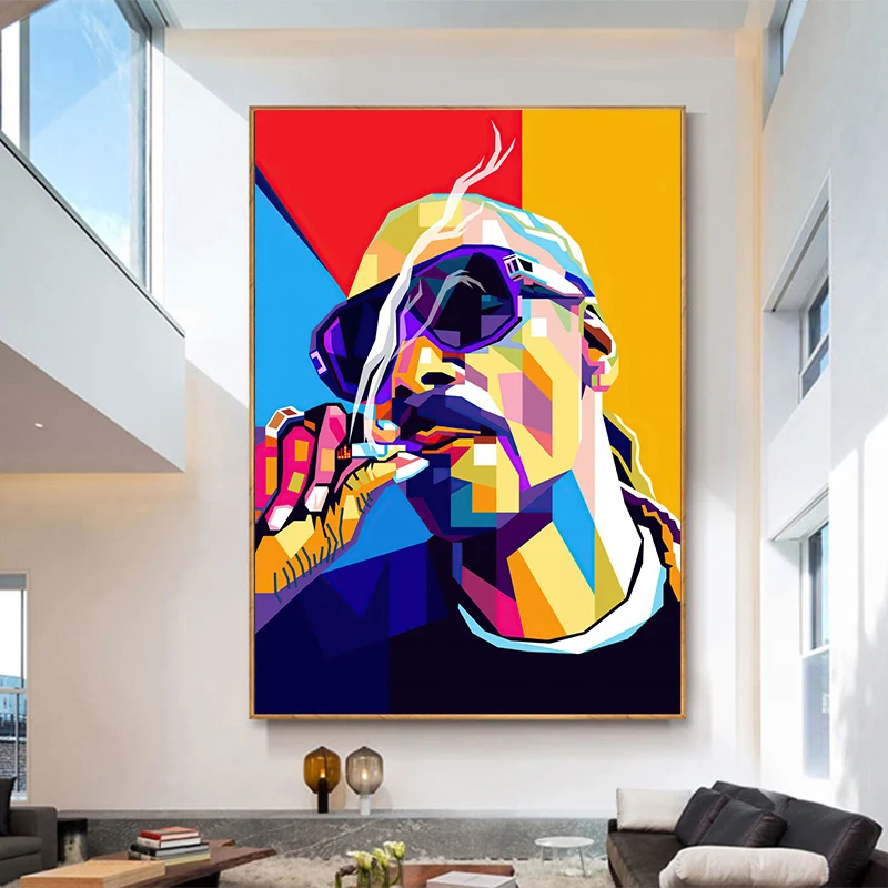 

Modern Snoop Dogg Smoking Canvas Painting Hip Hop Rapper Singer Star Posters and Prints Wall Art Picture Living Room Home Decor