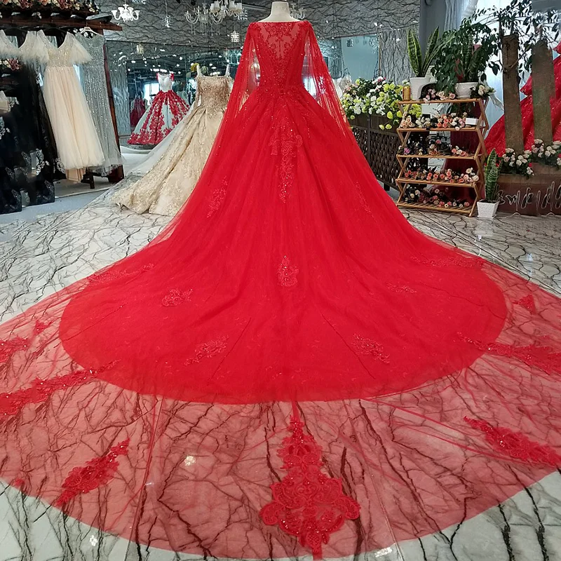 LS01240 красное свадебное платьекрасный платье с коротким рукавом o шею бальное