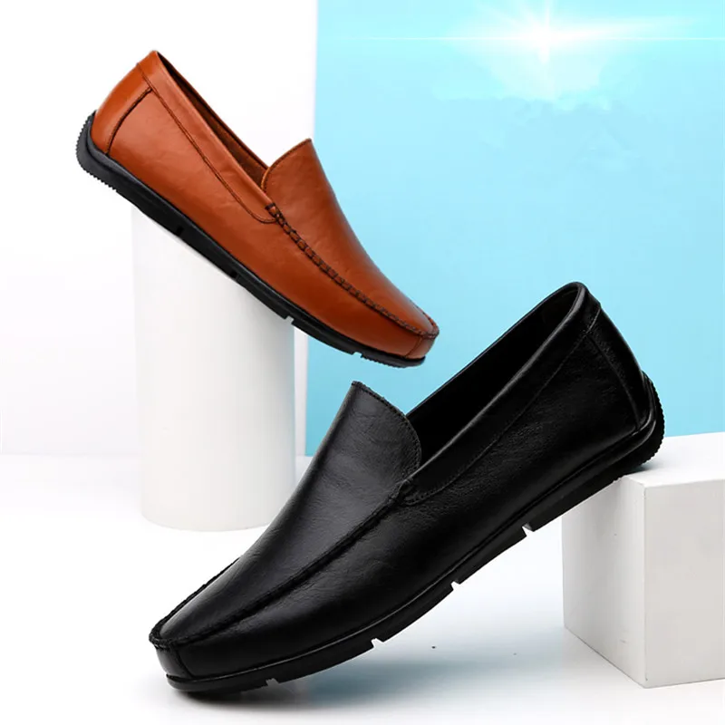 2019 Мужская обувь для вождения из натуральной кожи модные мужские мокасины ручной