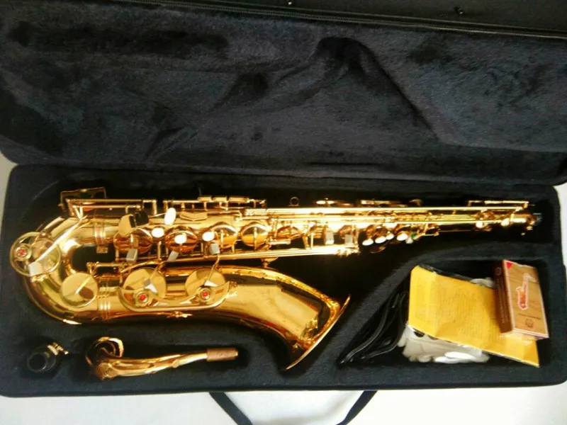 Тенор саксофон инструменты B плоский Золотой Саксофон тенор электрофорез и чехол