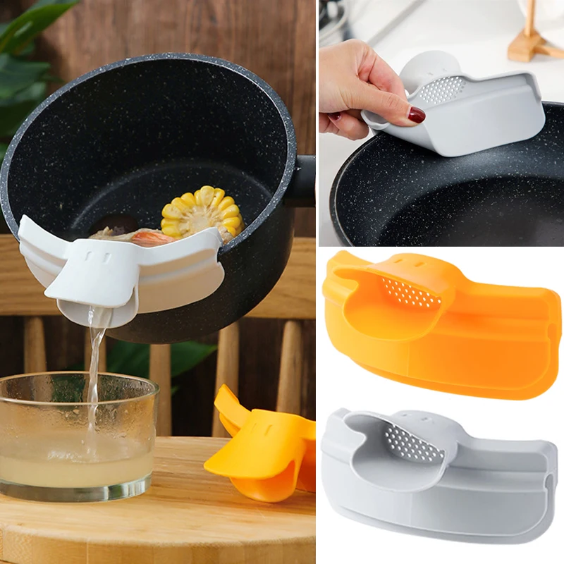 

1/2 PCS Duckbill-shaped Leakproof Liquid Deflector Round Edge Soup Pourer Kitchen Accessory for Pot 2020ing