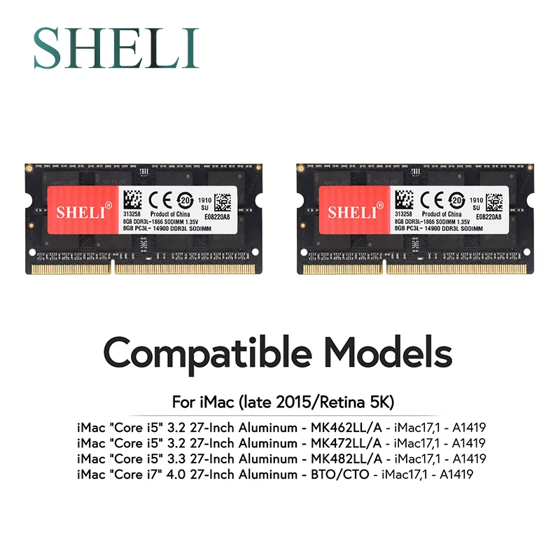 SHELI 2x8 Гб 1866 1867 МГц Память RAM для позднего 2015 APPLE iMac 5K 17 1|Оперативная память| |