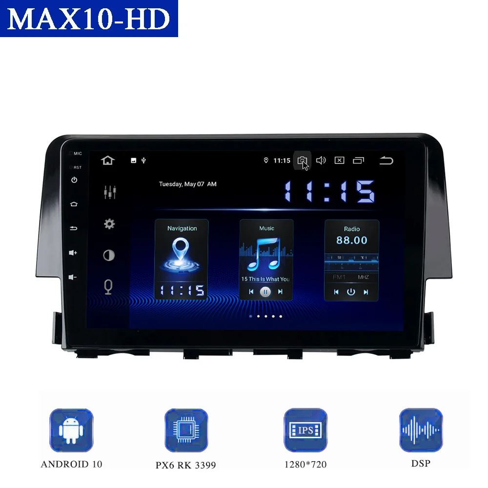 

Автомобильный радиоприемник Dasaita на Android 10,0 для Honda Civic 2015, 2016, 2017, 2018, 2019, мультимедийный плеер DSP с 9 "HD экраном для CarPlay и GPS-Навигатором