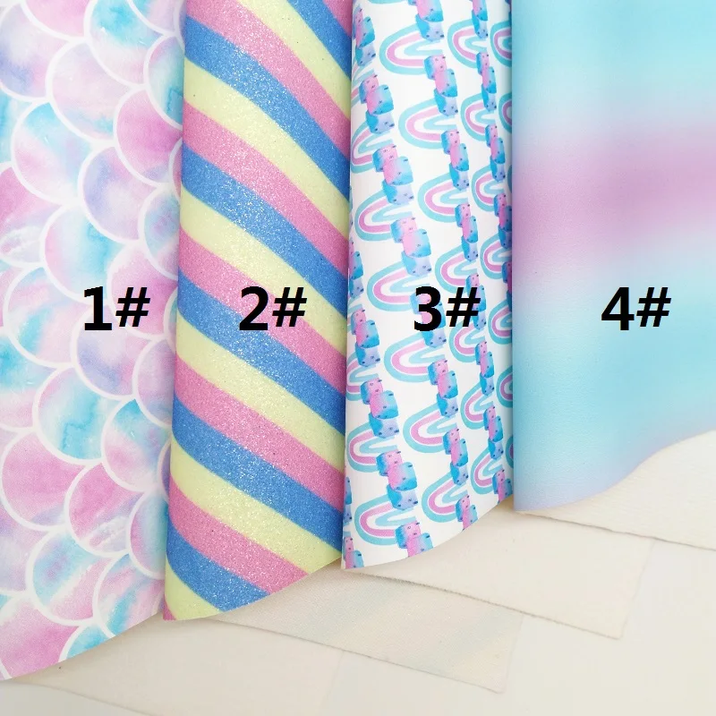 Мерцающие полосы блестящая ткань кожа Русалка Радужный принт синтетический