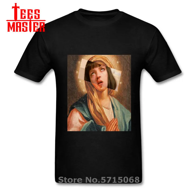 2020 Криминальное чтиво Девы Марии Миа Уоллес Мужская футболка с коротким рукавом