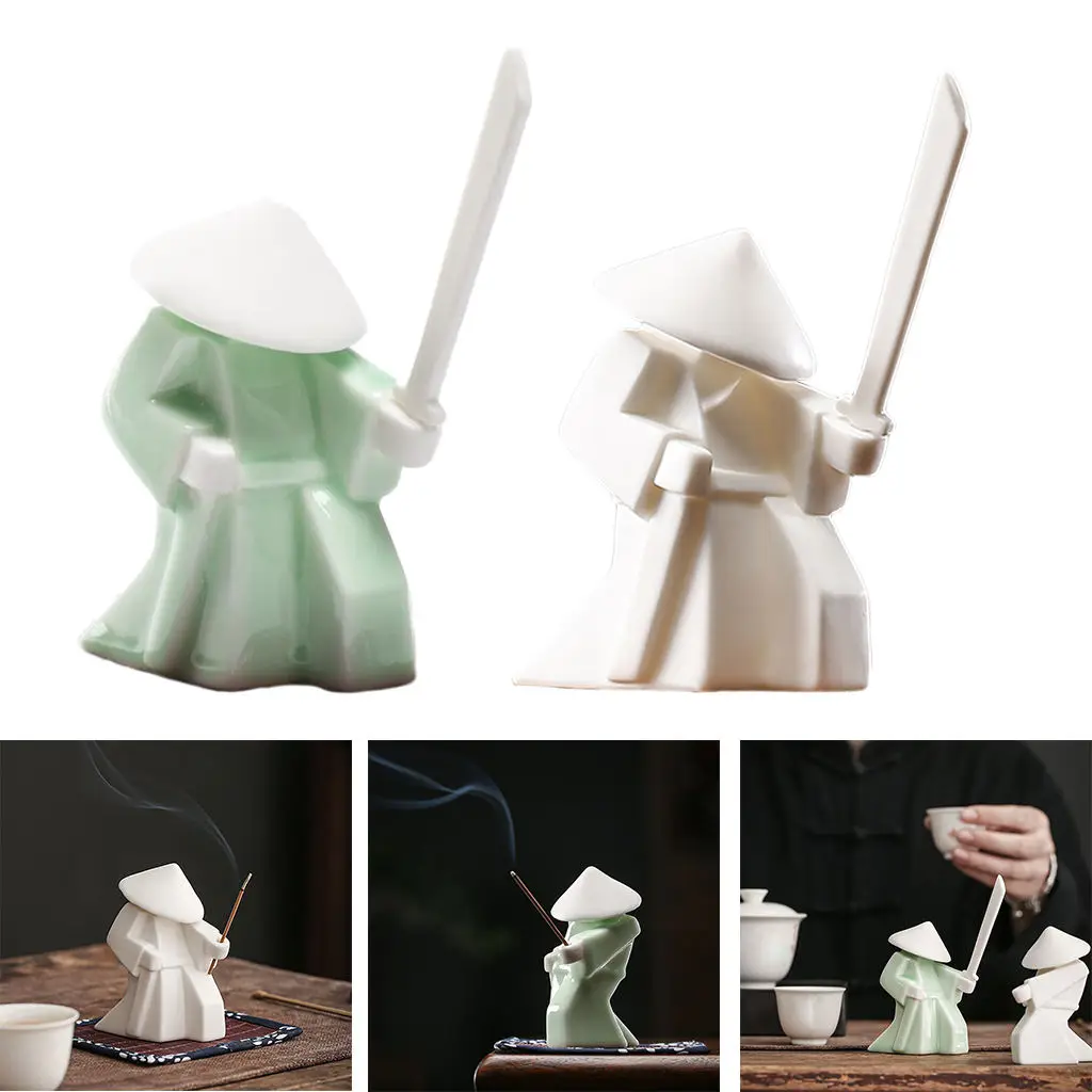 

Статуя самурайского рыцаря, курильница, держатель для палочек, керамическая курильница, рамка для благовоний, «сделай сам», Домашний аромат...