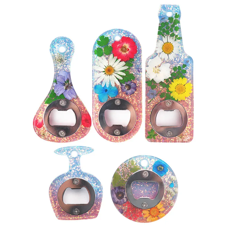 

DIY Crystal Epoxy Resin Beer Spanner Mold Reusable Corkscrew Keychain Molds Dried Flower Epoxy Mirror Bottle Opener Candle Mould